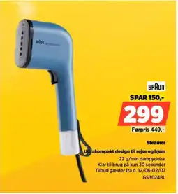 Power BRAUN Steamer GS3024BL tilbud