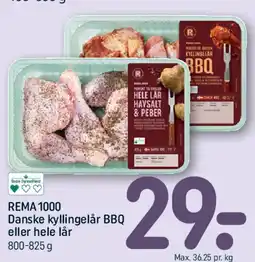 REMA 1000 Danske kyllingelår BBQ eller hele lår tilbud