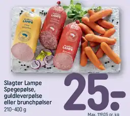 REMA 1000 Slagter Lampe - spegepølse / guldleverpølse / brunchpølser tilbud