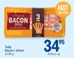 REMA 1000 Tulip Bacon i skiver (3 pak) tilbud