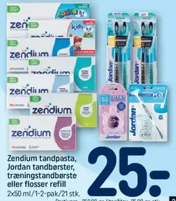 REMA 1000 Zendium tandpasta / Jordan tandbørster og floss tilbud