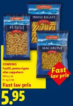 Lidl Combino Fusilli / Penne Rigate / Macaroni tilbud