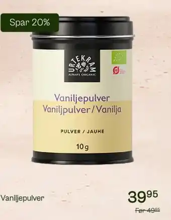 Helsam Vaniljepulver tilbud