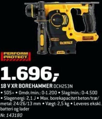 Bygma 18 V XR Borehammer DCH253N tilbud