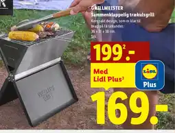 Lidl GRILLMEISTER Sammenklappelig trækulsgrill tilbud