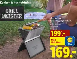 Lidl GRILLMEISTER Sammenklappelig trækulgrill tilbud