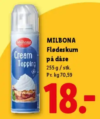 Milbona Flødeskum på dåse