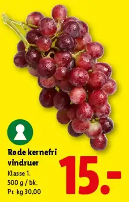 Lidl Røde kernfri vindruer tilbud