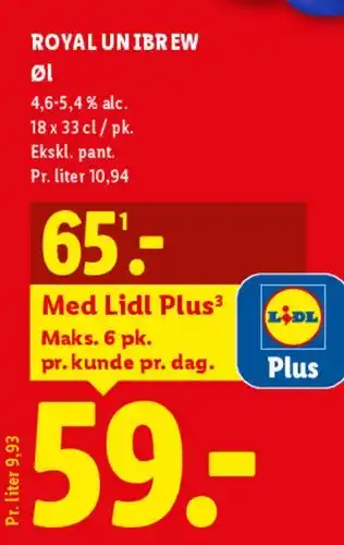 Royal Unibrew øl - Lidl Plus tilbud