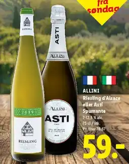 Lidl Allini - Riesling d'Alsace eller Asti Spumante tilbud