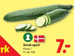 Lidl Dansk agurk tilbud