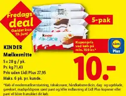 Lidl Kinder Mælkesnitte (5-pak) tilbud