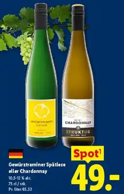 Lidl Gewürztraminer Spätlese eller Chardonnay tilbud