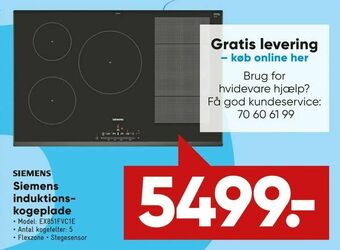 Bilka Siemens induktionskogeplade tilbud
