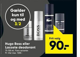 Bilka Hugo Boss eller Lacoste deodorant tilbud