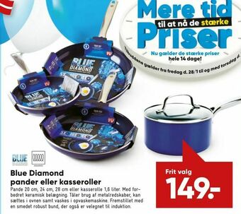 Bilka Blue Diamond pander eller kasseroller tilbud