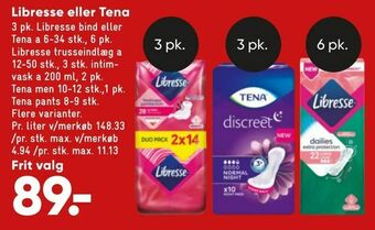 Bilka Libresse eller Tena tilbud