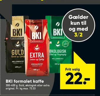 Bilka BKI formalet kaffe tilbud