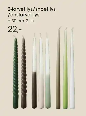 Bilka 2-farvet lys/snoet lys /ensfarvet lys tilbud
