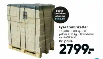 Lyse træbriketter