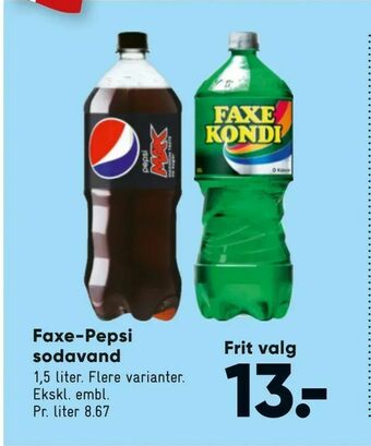 Bilka Faxe-Pepsi sodavand tilbud