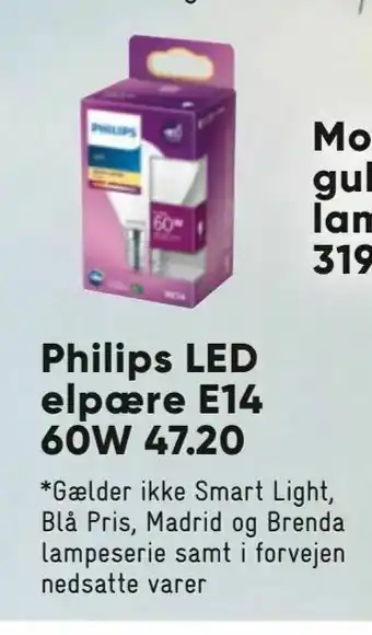 Bilka Phillips LED elpaere E14 60W tilbud