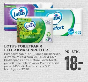 MENY Lotus toiletpapir eller køkkenruller tilbud