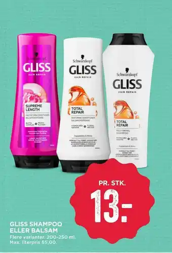 MENY Gliss shampoo eller balsam tilbud