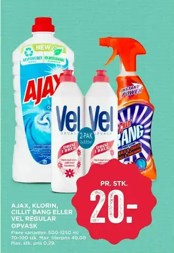 MENY Ajax, klorin, cillit bang eller vel regular opvask tilbud
