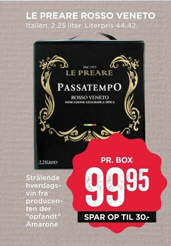 MENY Le preare rosso veneto tilbud