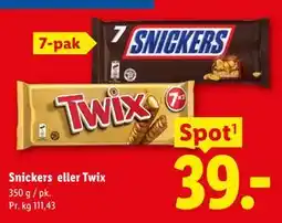 Lidl Snickers eller Twix tilbud
