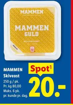 Lidl MAMMEN Skiveost tilbud