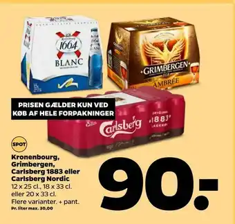 Netto Kronenbourg, Grimbergen, Carlsberg 1883 eller Carlsberg Nordic tilbud