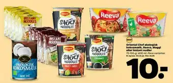 Netto Oriental kokosmælk, Reeva, Maggi eller instant nudler Chef økologisk tilbud
