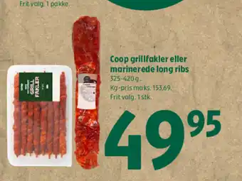 Coop grillfakler eller marinerede long ribs