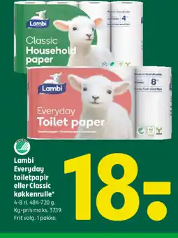 Coop 365 Lambi Everyday Toilet paper toiletpapir eller Classic køkkenrulle tilbud