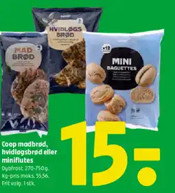 Coop 365 Coop madbrød, hvidløgsbrød eller miniflutes tilbud