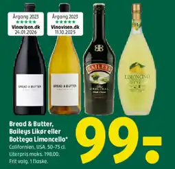 Coop 365 Bread & Butter, Baileys Likør eller Bottega Limoncello tilbud