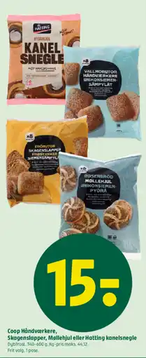 Coop 365 Coop Håndværkere, Skagenslapper, Møllehjul eller Hatting kanelsnegle tilbud
