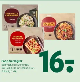 Coop 365 Coop færdigret tilbud