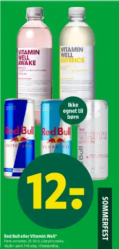 Coop 365 Red Bull eller Vitamin Well tilbud