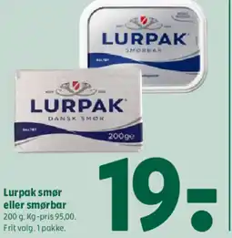 Coop 365 Lurpak smør eller smørbar tilbud