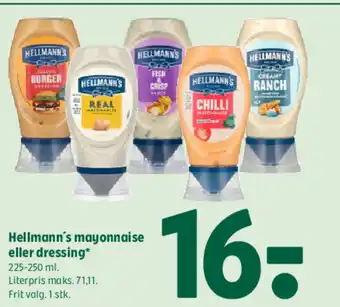 Coop 365 Hellmann's mayonnaise eller dressing tilbud