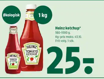 Coop 365 Heinz ketchup tilbud