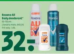 Coop 365 Rexona All Body deodorant tilbud