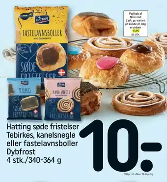 Hatting søde fristelser Tebirkes, kanelsnegle eller fastelavnsboller
