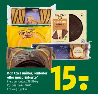 Coop 365 Dan Cake måner, roulader eller mazarintærte tilbud