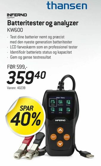 Thansen Batteritester og analyzer tilbud