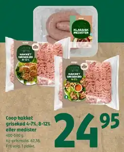 Coop 365 Coop hakket grisekød / medister tilbud