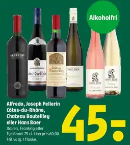 Coop 365 Alfredo, Joseph Pellerin, Chateau Bouteilley eller Hans Baer tilbud